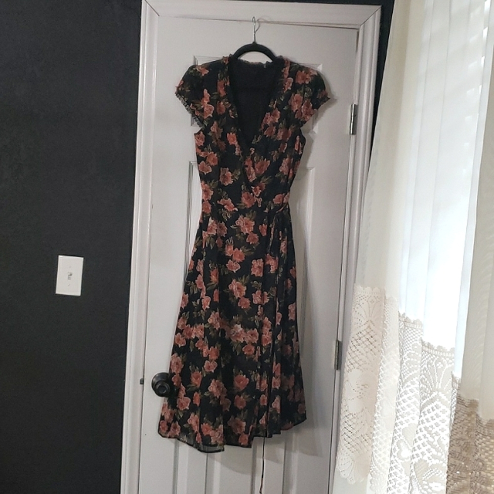 Dolls Kill Floral Wrap Dress Midi - Storia